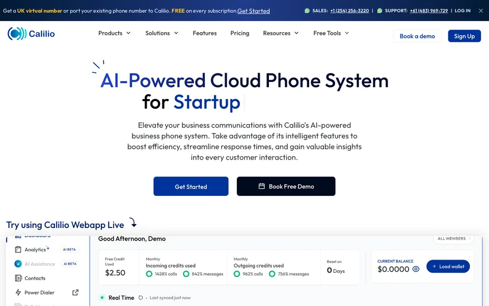 Calilio product website